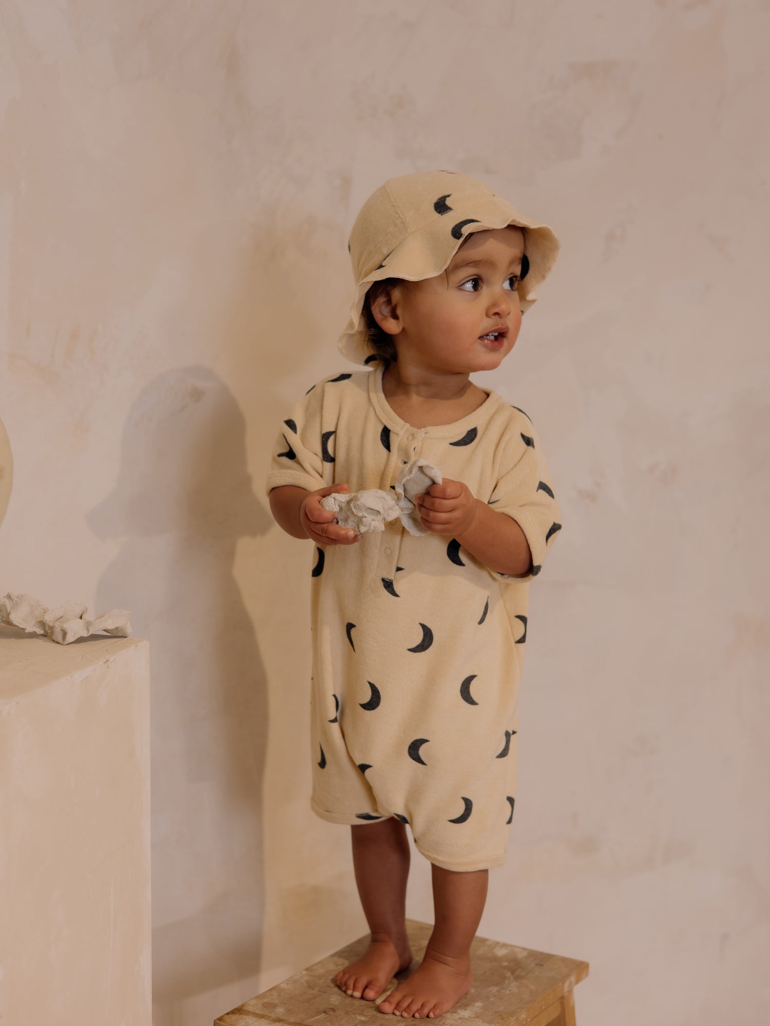 Pebble Midnight Terry Beach Romper | Organic Zoo