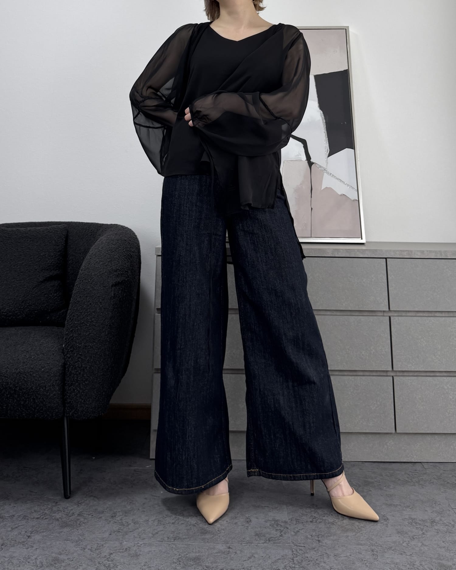 インディゴワイドフレアパンツ – O.W