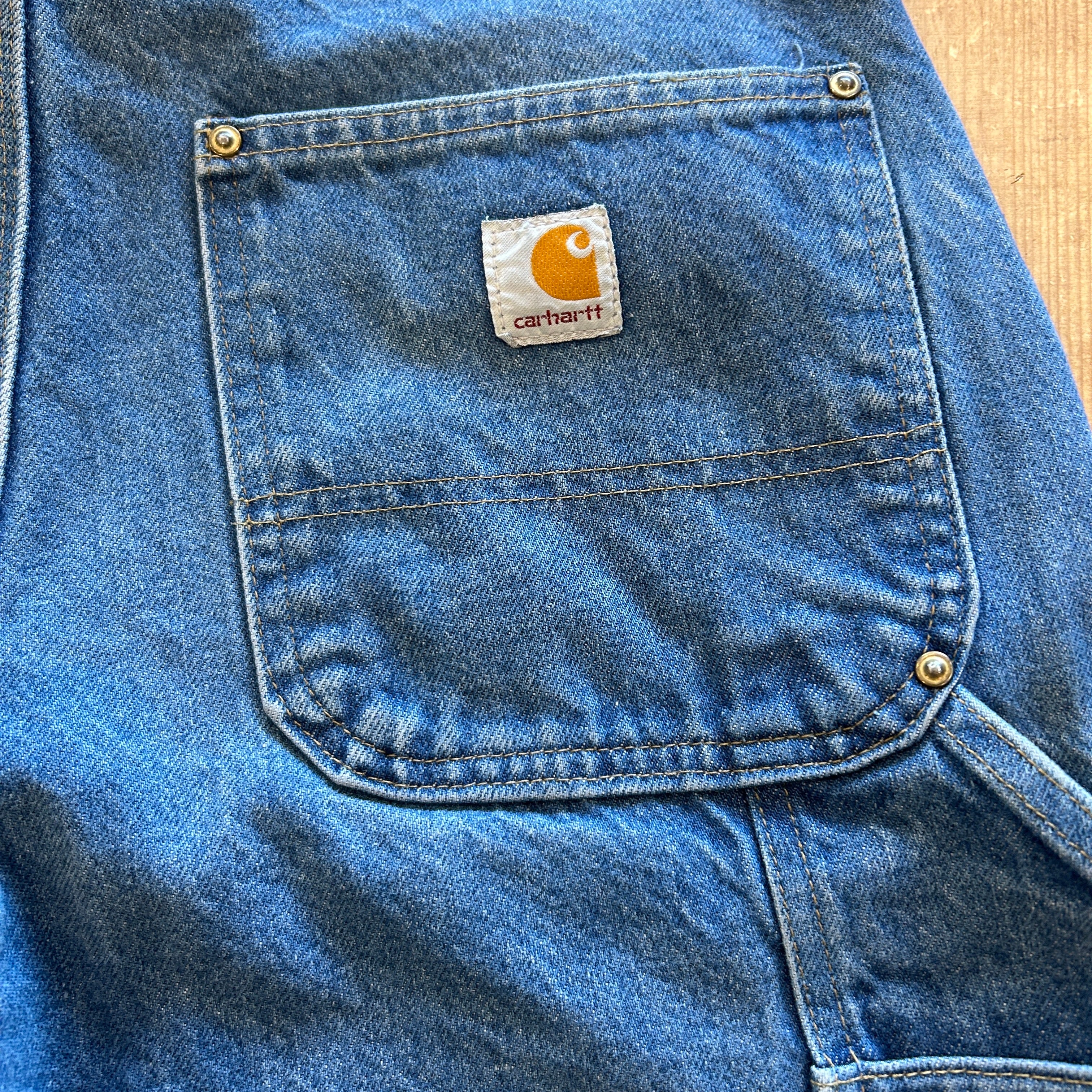 00's Carhartt カーハート デニム ダブルニーパンツ サスペンダー
