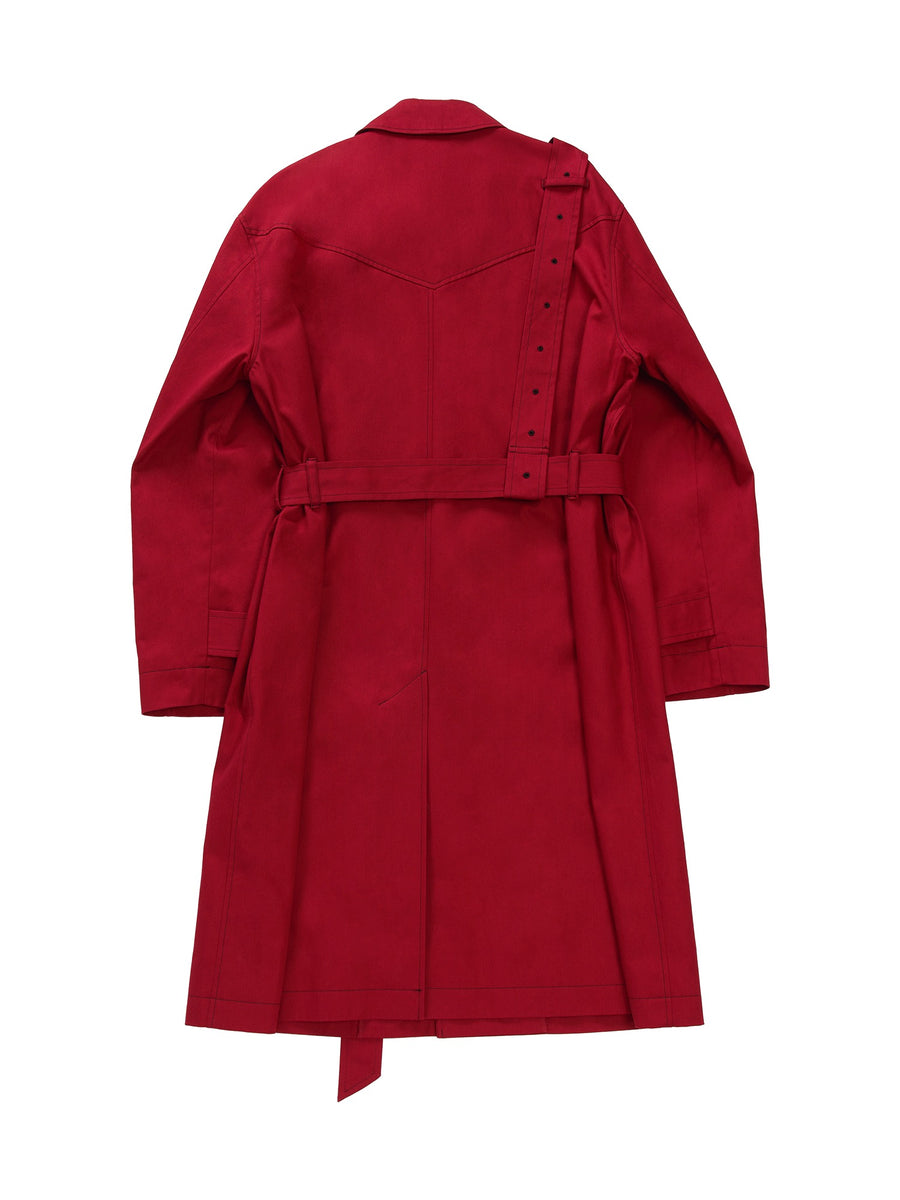 YUKI HASHIMOTO(ユウキハシモト)のBELTED TRENCH COAT REDの通販
