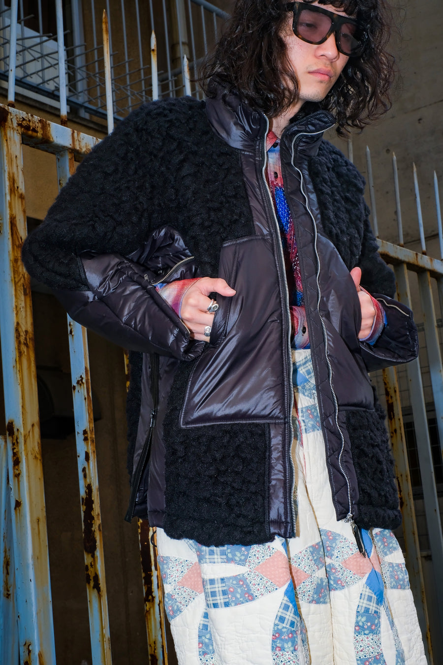 TOGA VIRILIS(トーガ ビリリース)のBoa nylon blouson BLACKの通販