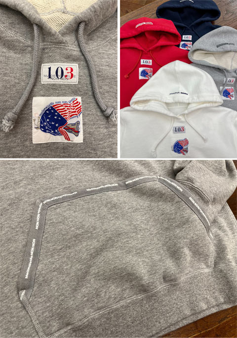 Mademoiselle NON NON『ワッペン付き裏毛プルオーバーパーカー