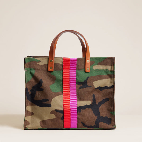 Medium Mimi - Nylon Camo with Pink & Red Stripe – Parker Thatch