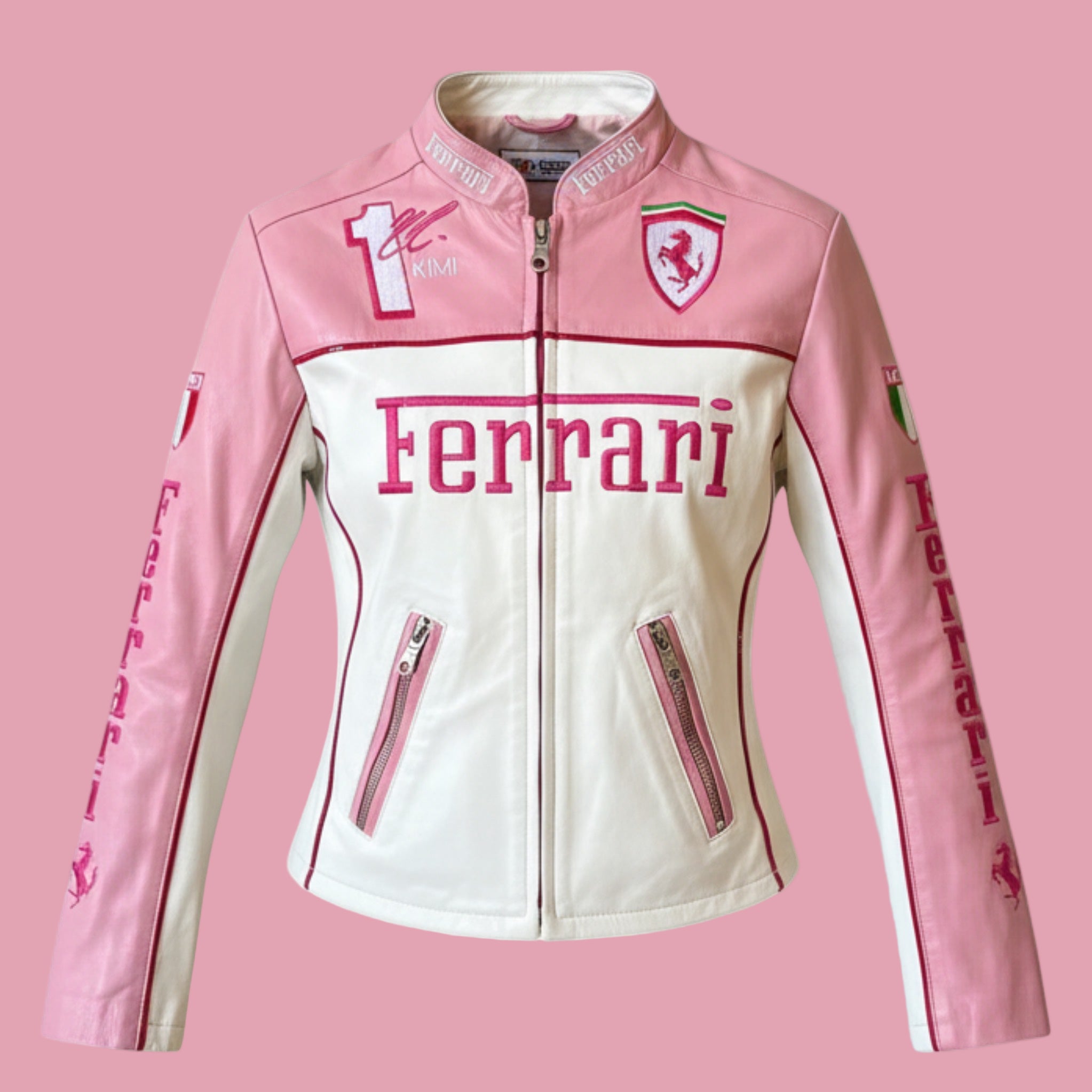 Ferrari Pink Leather Jacket – paywithvisa
