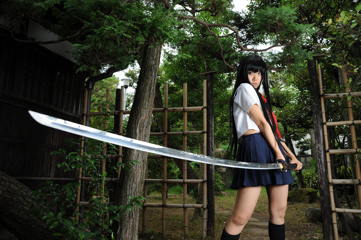大太刀の作例サンプルになるのかな、3年前に撮ったセーラー服と斬馬刀