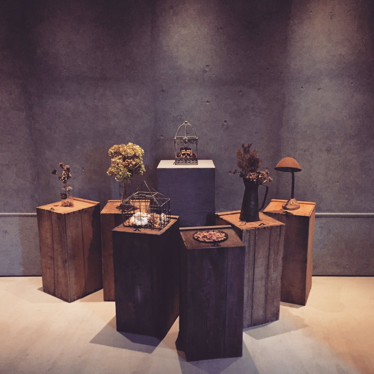 縦横37cm高さ92cmの展示台1台と縦横30cm高さ62cmの展示台6台をご用意