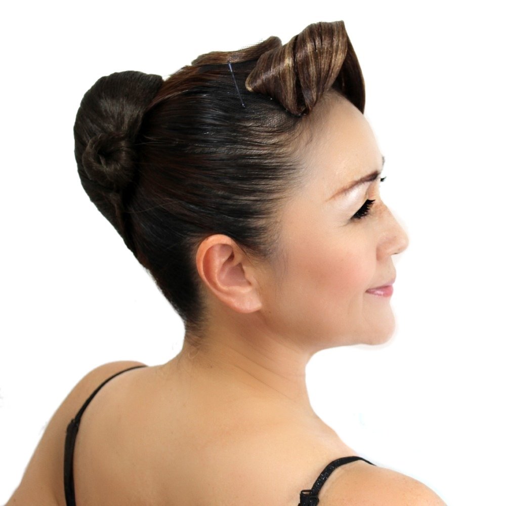 ボールルームヘア NEWデザイン 立ち上がり前髪オーナメント ボリューム