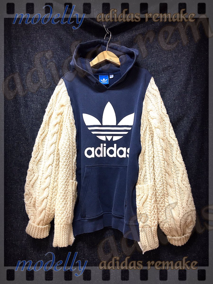 modelly adidas Knit mix❄️❄️ ☆ザックリニット 💖 ☆スエット