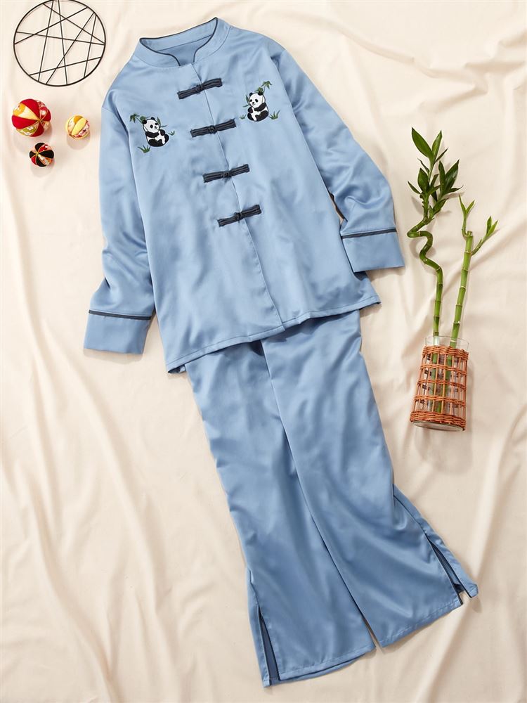 再入荷／ パジャマ人気No.1の #チャイナ風パジャマ🐼 長袖だけどさらっ