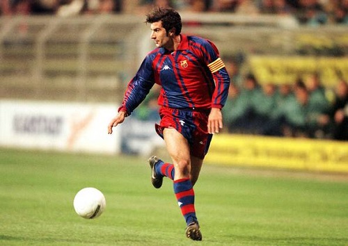 1997 Super Cup, 2nd leg: Barcelona captain Luis Figo v Borussia
