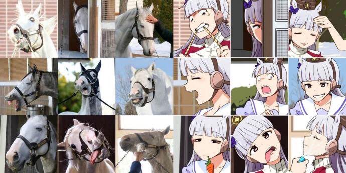 馬のゴルシとウマ娘のゴルシ変顔欲張りセット最高に似てて笑える