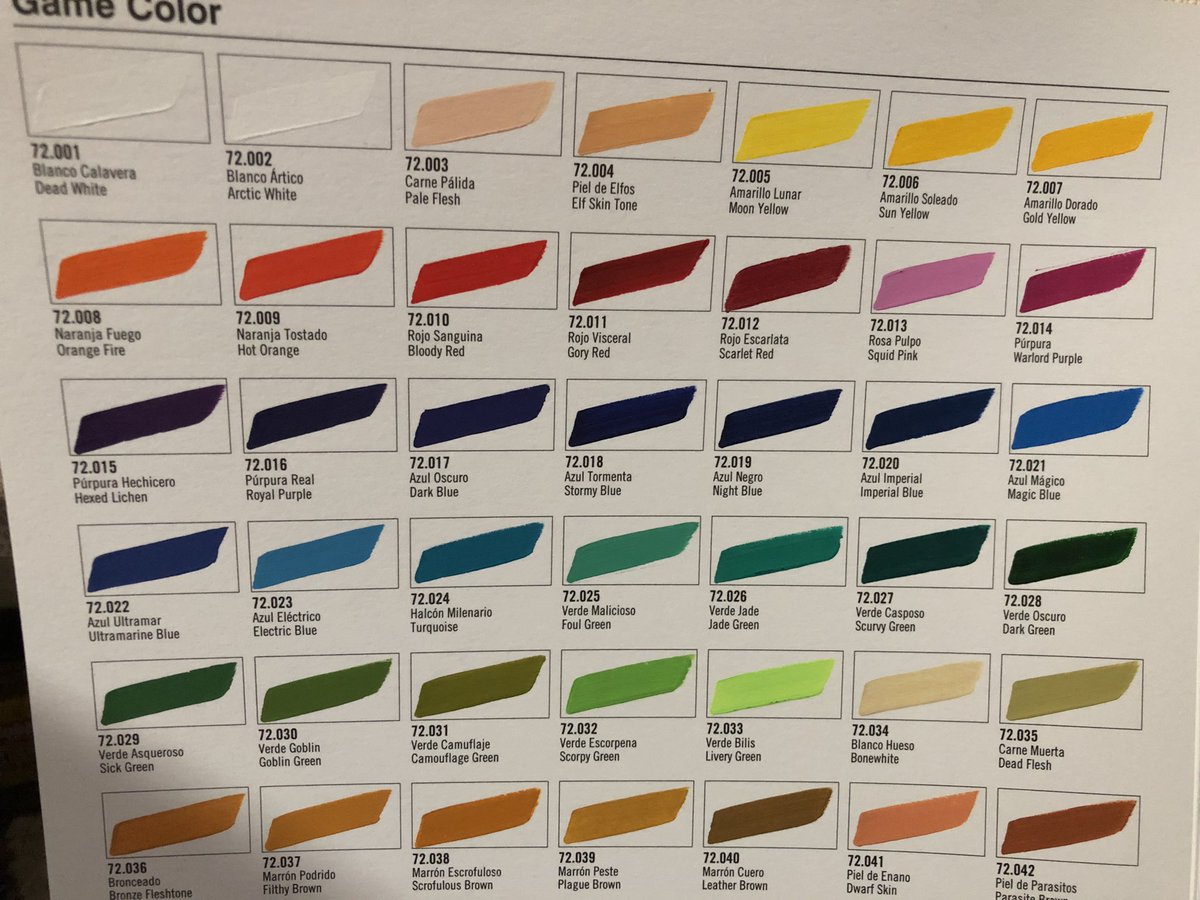 21日発売のファレホのゲームカラーのカラーチャート買ってきました