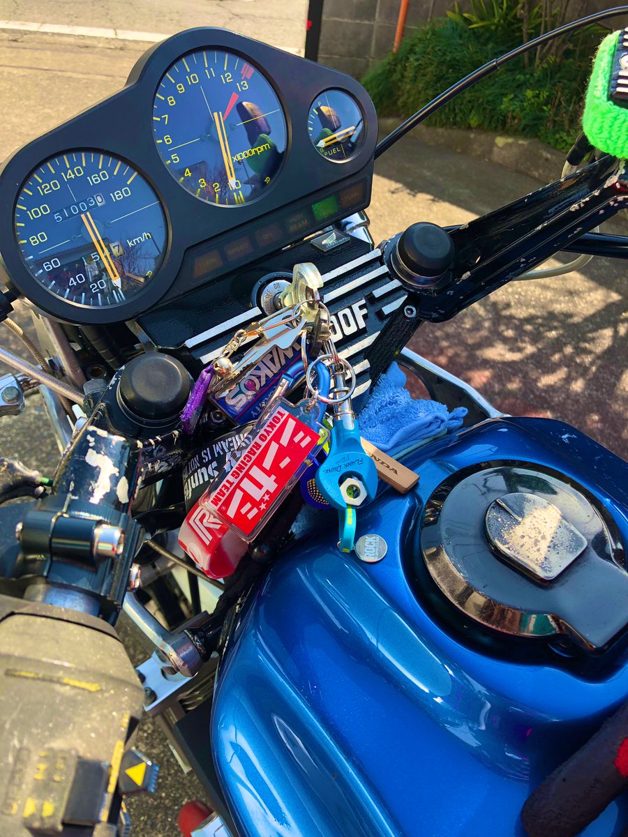 ハンドル周り #CBR400F VFハン＋CBX純正スイッチBOX ＋84スロ＋軽ッチ