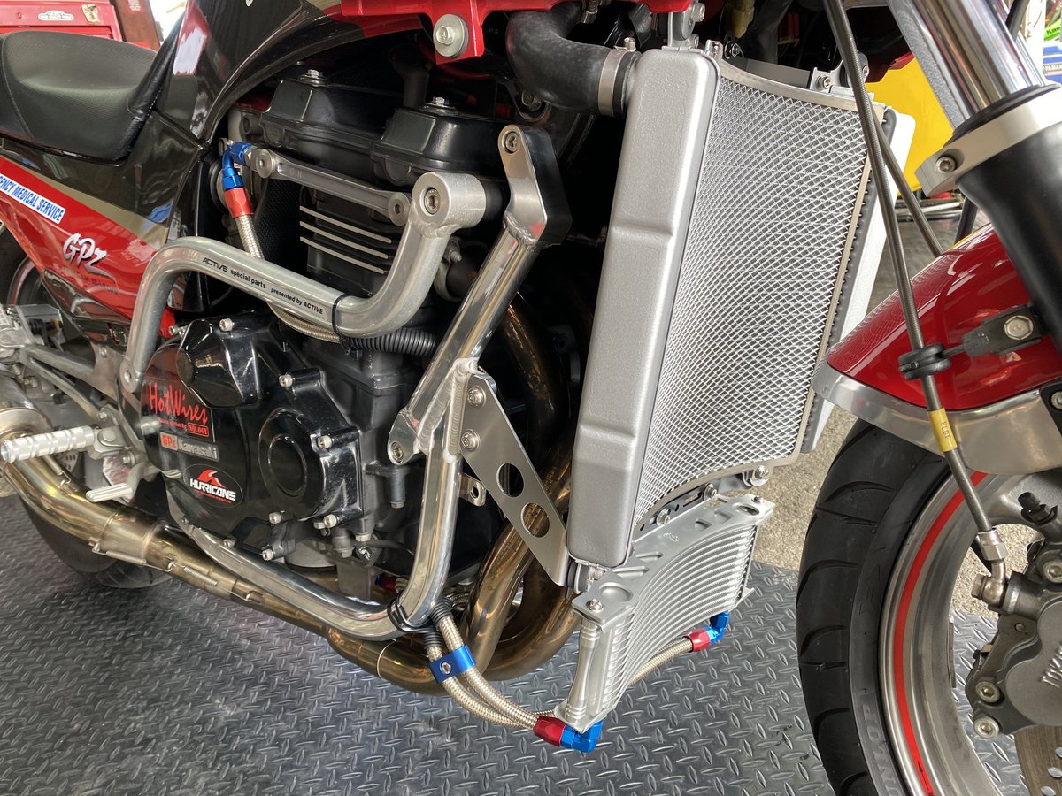 GPZ900R に #アクティブ の #ビックラジエーター #オイルクーラー