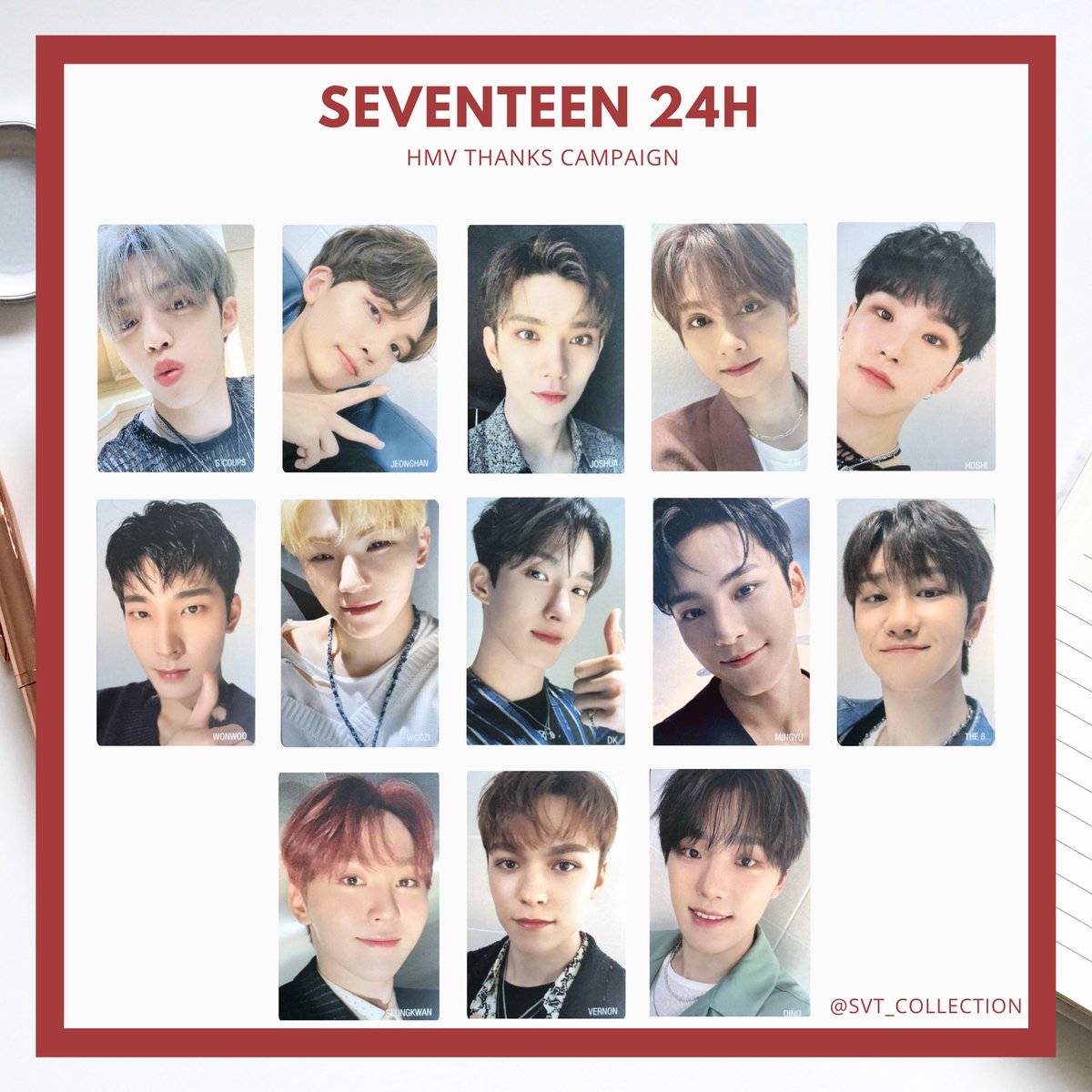 세븐틴 24H HMV 포토카드 모음 SEVENTEEN Japan 2nd Mini Album '24H