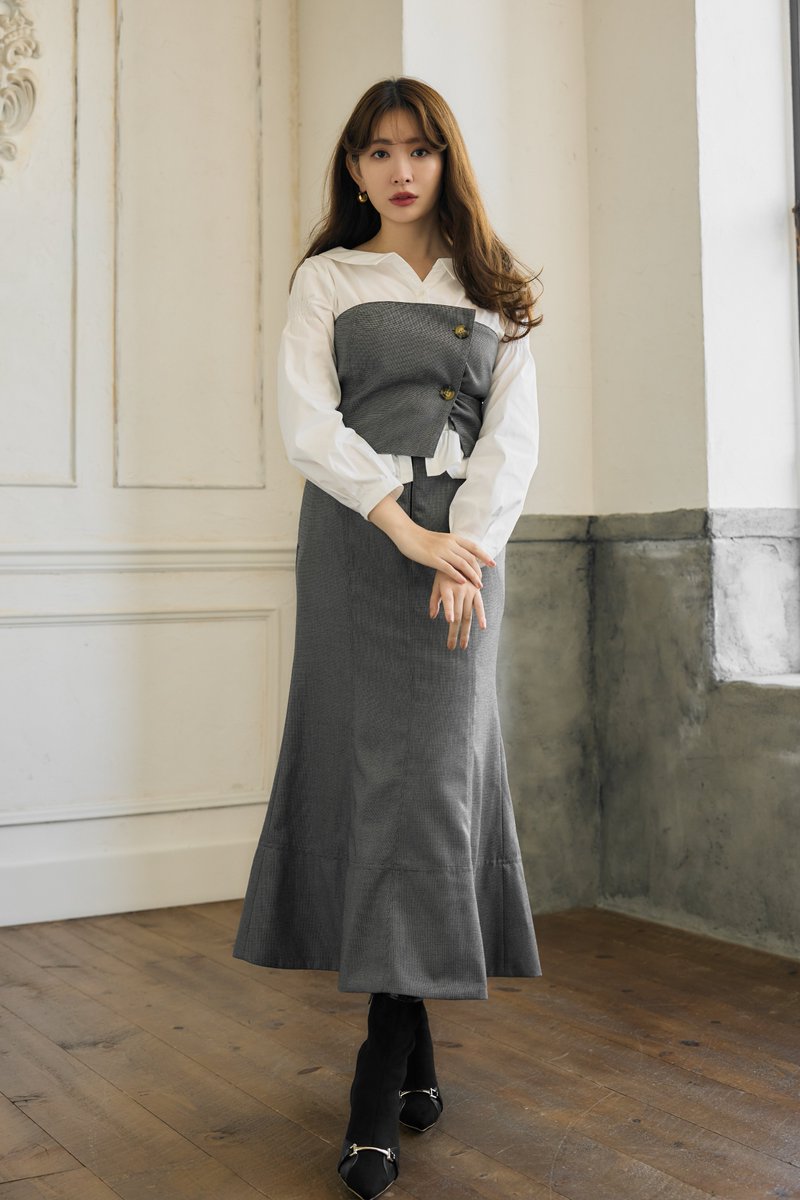 Carette Docking Shirt Dress// 秋一番に着たい、シャツとビスチェが