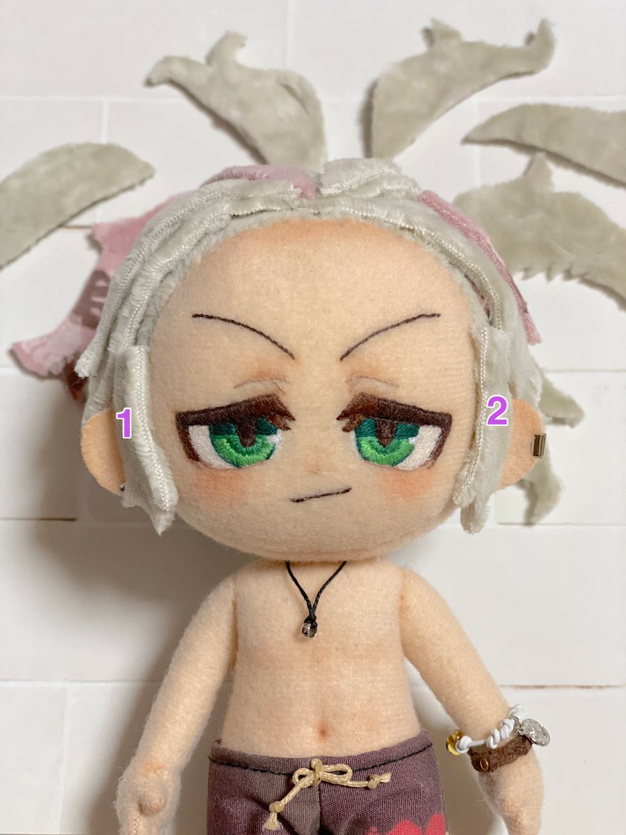 センター分けなぬいぐるみの髪の作り方🪡 パーツこんなに細かくする