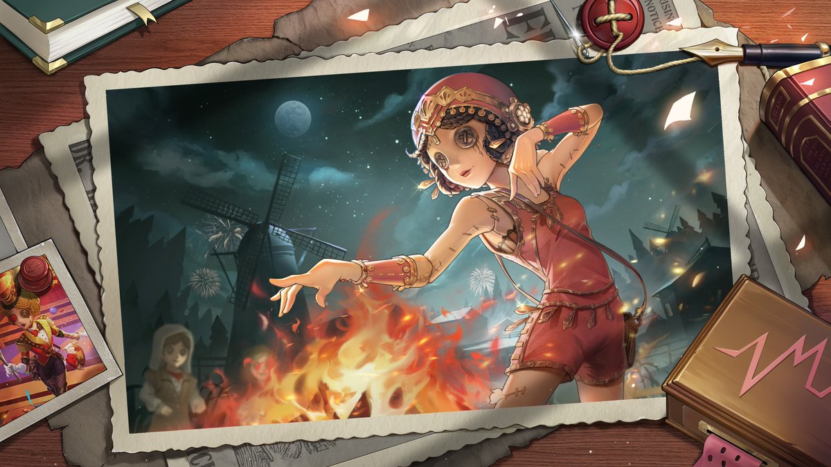 第五人格 IdentityV 踊り子お月見CAFE ダイカットミニタオル 踊り子 第