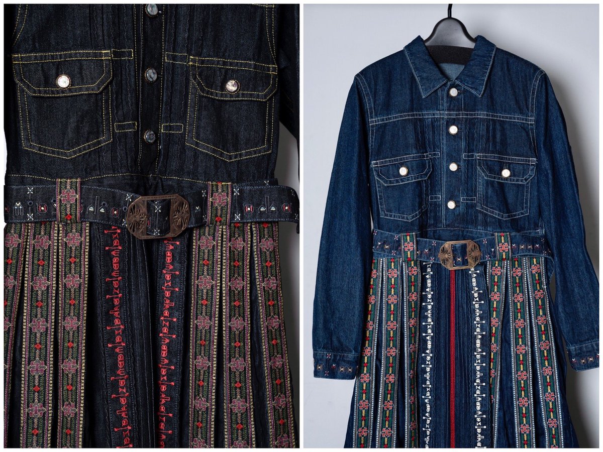 ha | za | ma 2021SC 繍美歴代王家に伝わるデニムワンピース hazama