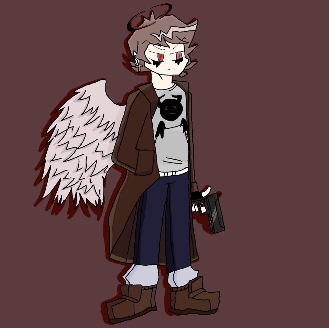 FNF #イラスト #堕天使 FNFのイラストです ボーイフレンドの兄を撃った