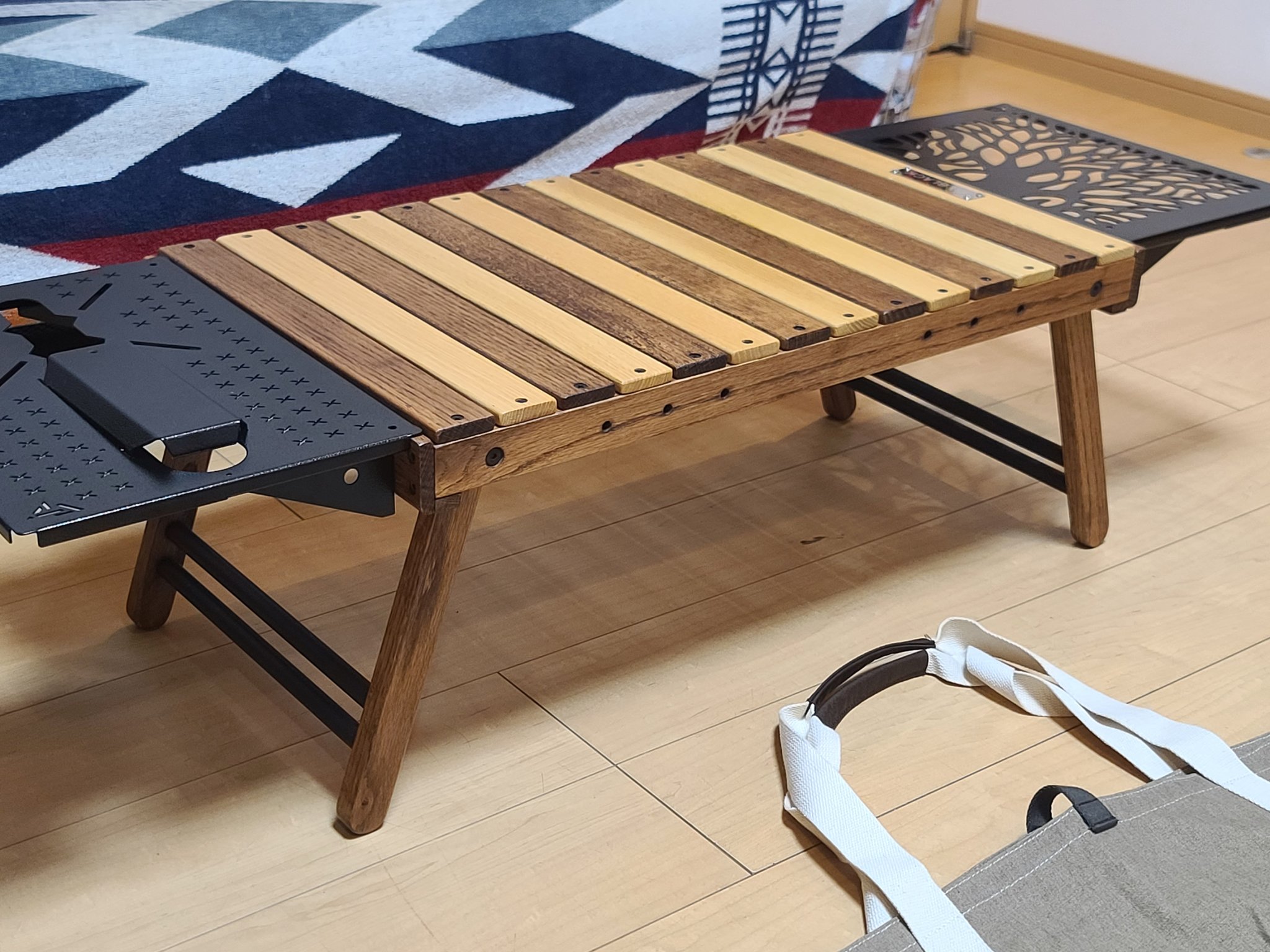 black designアイアンプレートツリー ウッドテーブル プレート3枚