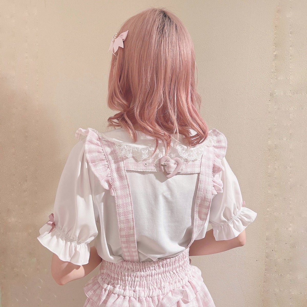 近鉄パッセ店🎀 #ギンガムツイードサスペンダー付きスカパン ギンガム