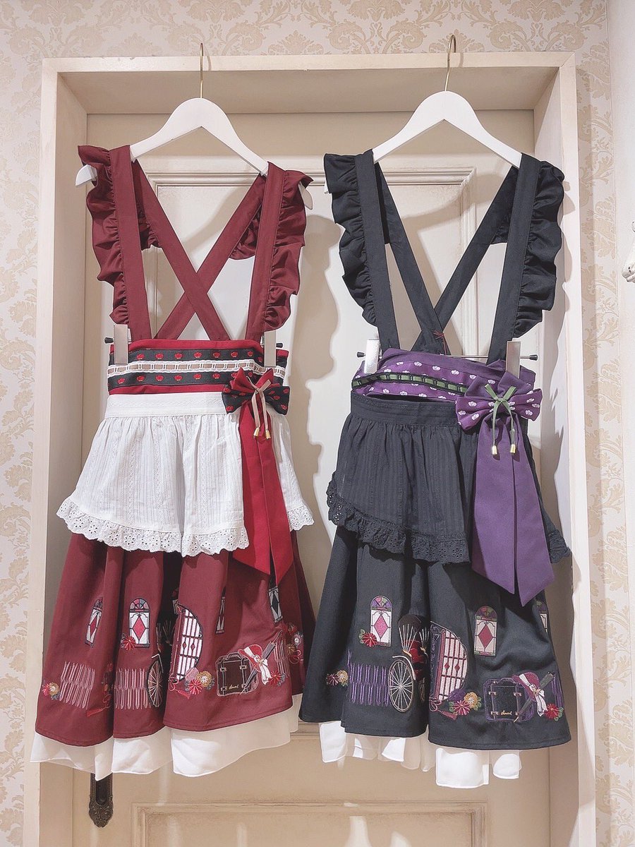 new 大正浪漫の夢紀行ミドルスカート ボルドー/ブラック ¥13,475 大正