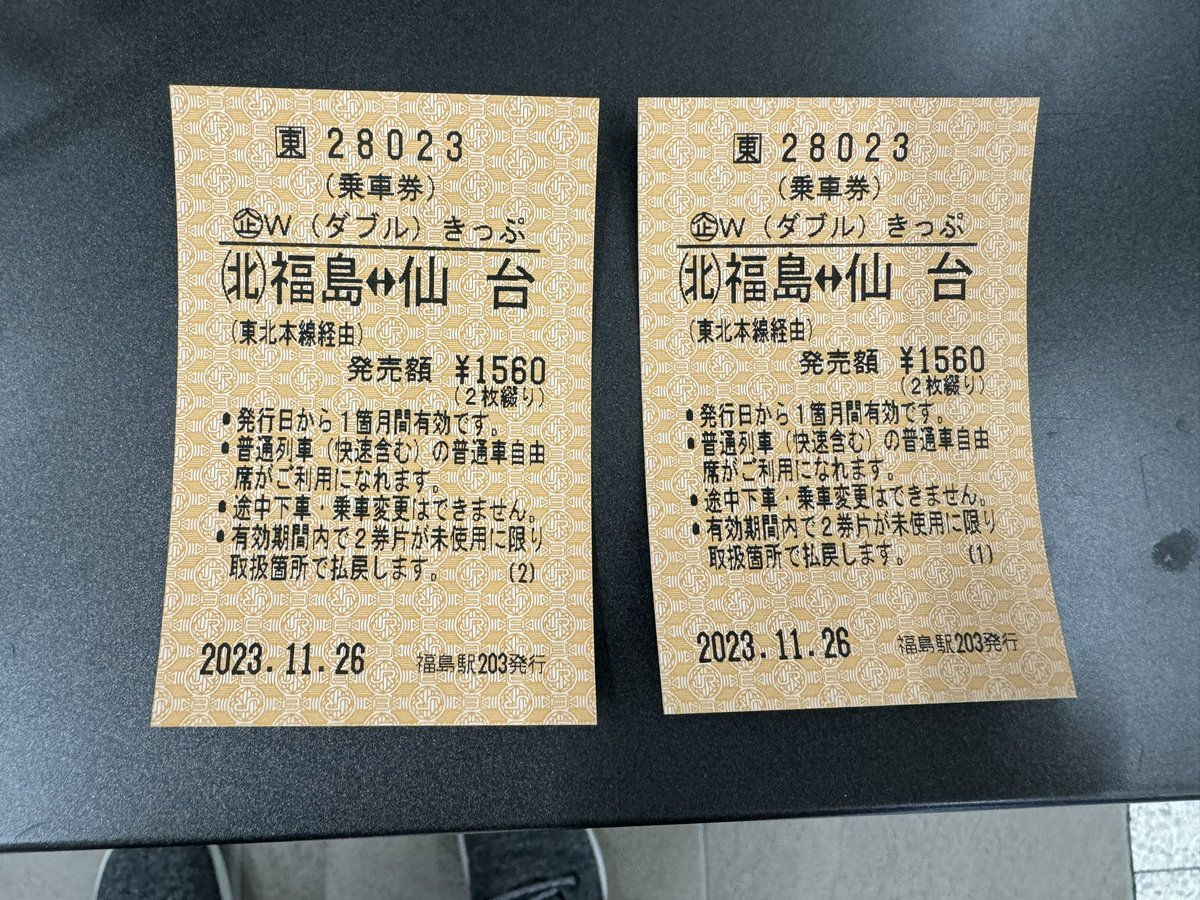 超悲報】仙台～福島・福島～郡山Wきっぷ廃止 福島市民ご用達の、JR東北
