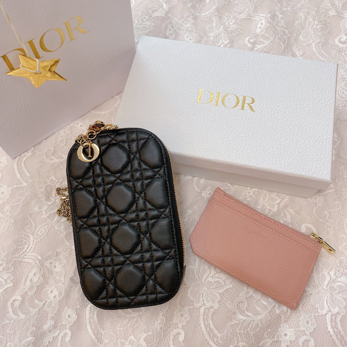 DIORのフォンホルダーを持ち歩く時、お札は折って入れられても小銭が