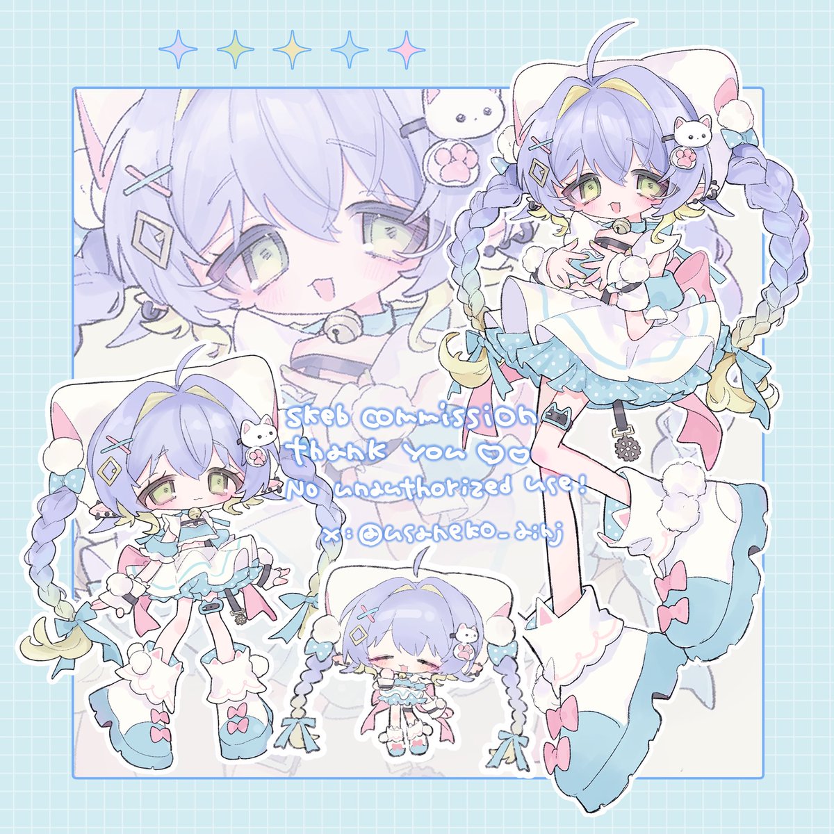 ✨うさねこ16✨ spirit forest 手描きイラスト ✨うさねこ16様専用