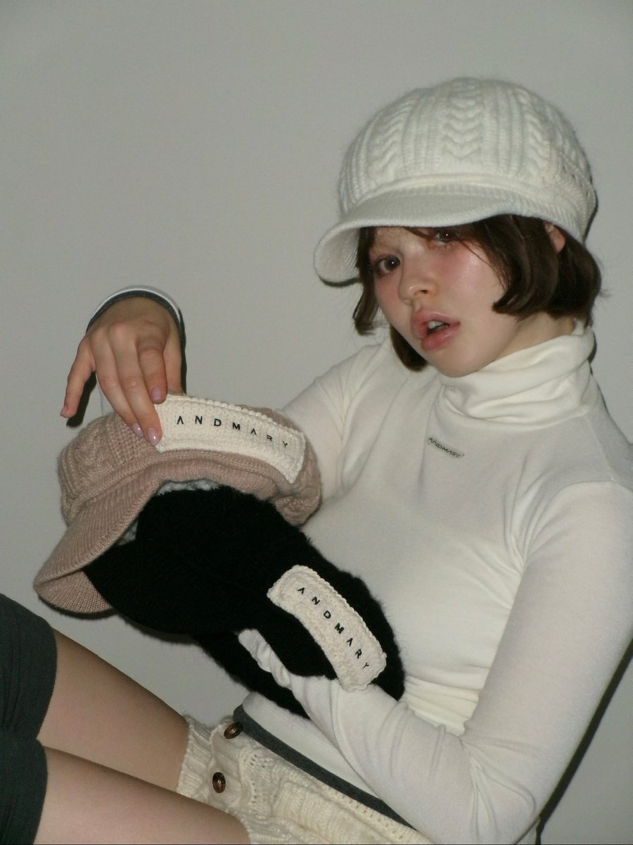 Mary casquette color ivory/mocha/black ¥6600-tax in 全面に施された