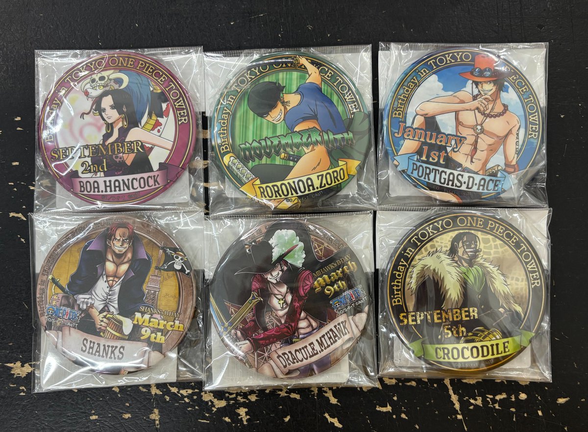 入荷情報】 🗼東京ワンピースタワー🗼 バースディ缶バッジ各種入荷しま