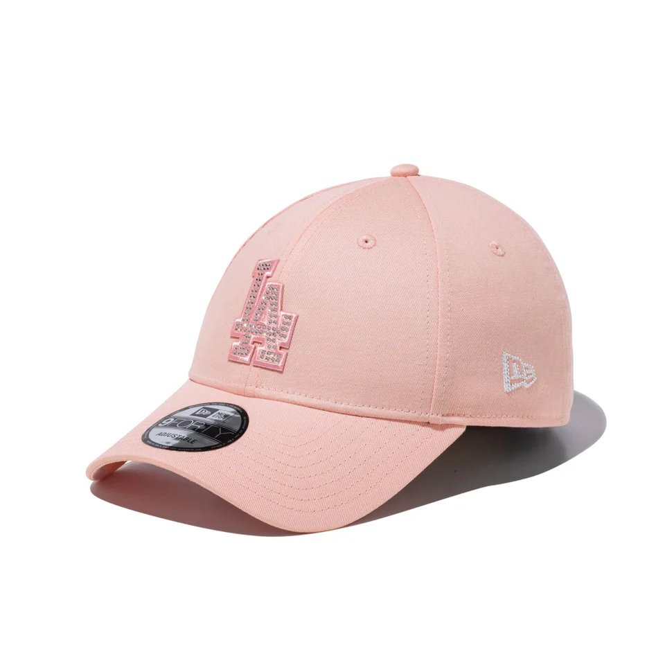 Peach様 コーラルピンク ストーン キャップ ニューエラ デコ