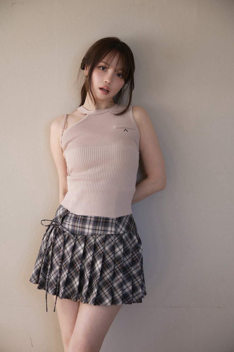 Jade highwaist mini skirt color beige/check size s/m ¥11000-tax in