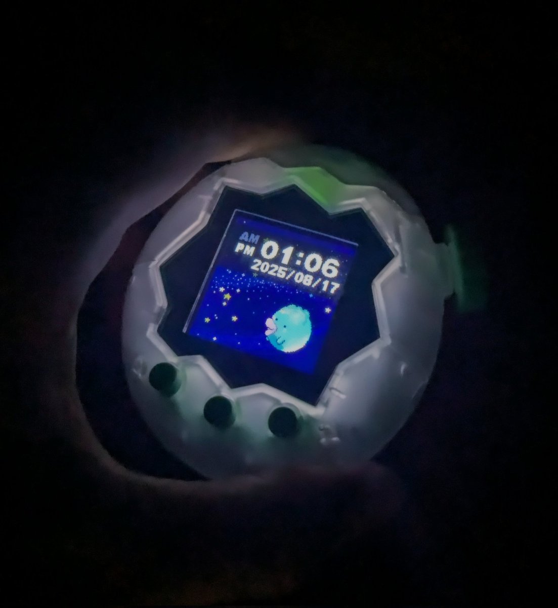 たまごっちのスキンカスタムした✨🤍 スケルトンのたまパラがこの世に