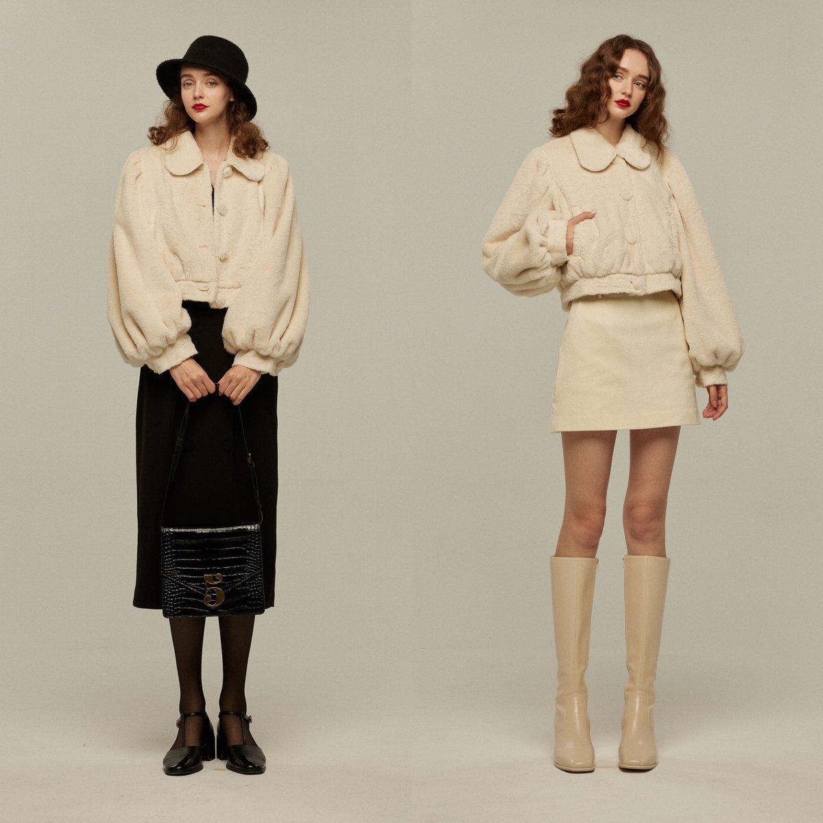 今週新作 《口の中はマシュマロでいっぱい》 モコモコフェイクファーコート