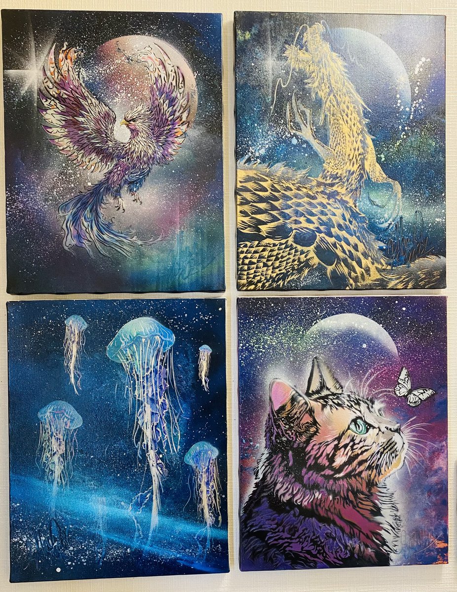 H⭐︎K様スプレーアートエデン原画2枚 H⭐︎K様スプレーアート