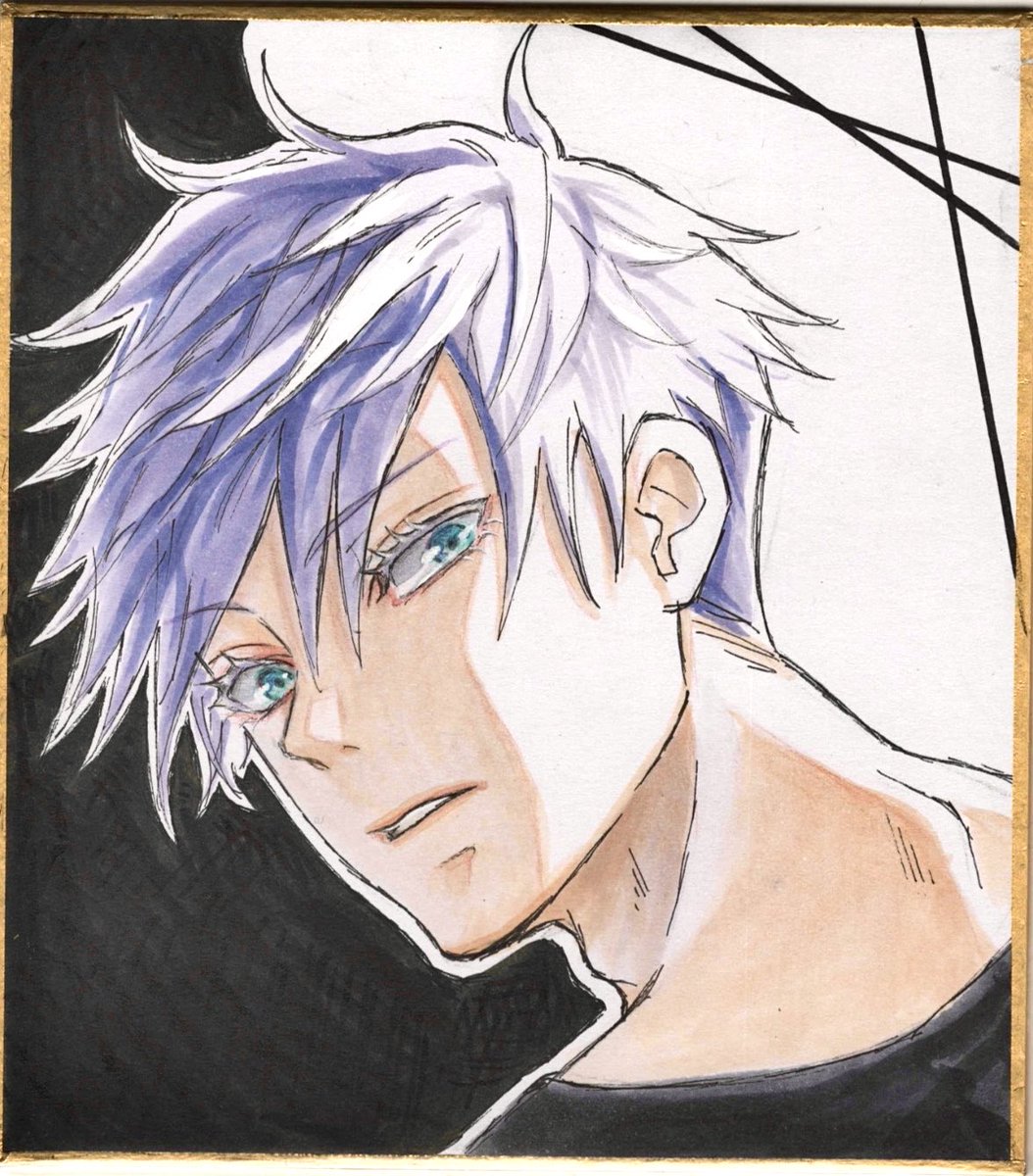 メ*ゲ様 男子 オリジナルイラスト アナログイラスト コピック 色紙