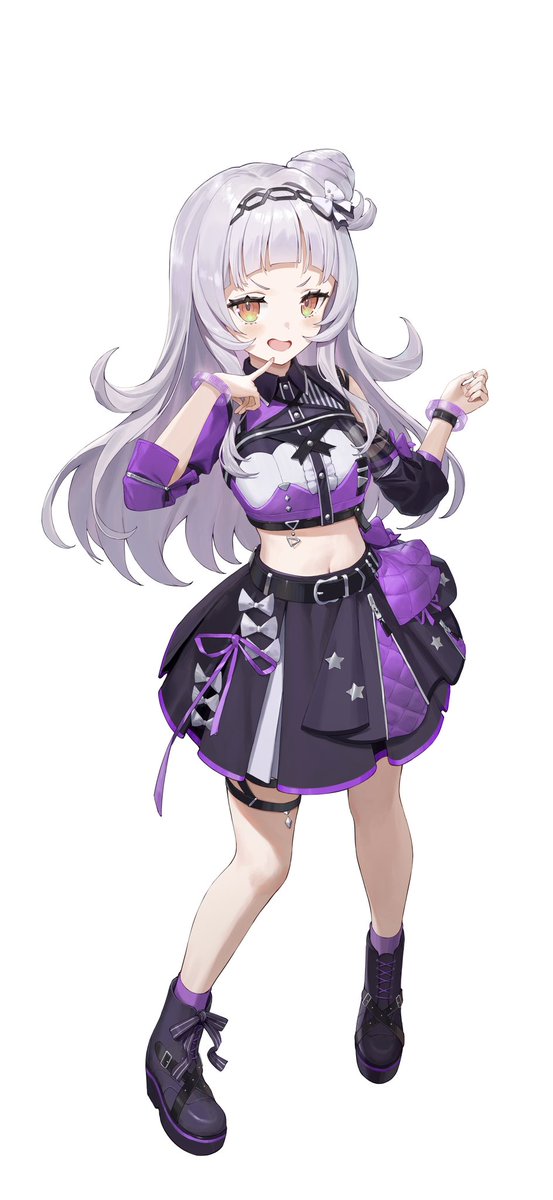 三面図と全身もあげちゃう！ めっちゃ好きな衣装だ…！💜🖤🤍