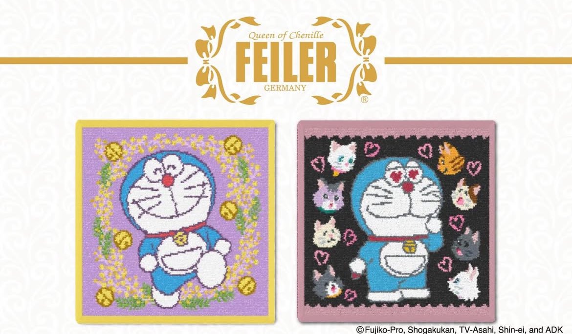 コラボ情報！✓／ #フェイラー×#ドラえもん 新作コラボハンカチ2種