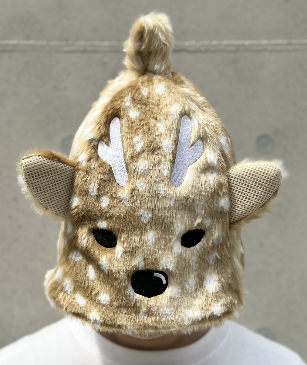 鹿の湯で6/7（土）から発売される バンビ柄フェイクファーですが、当店