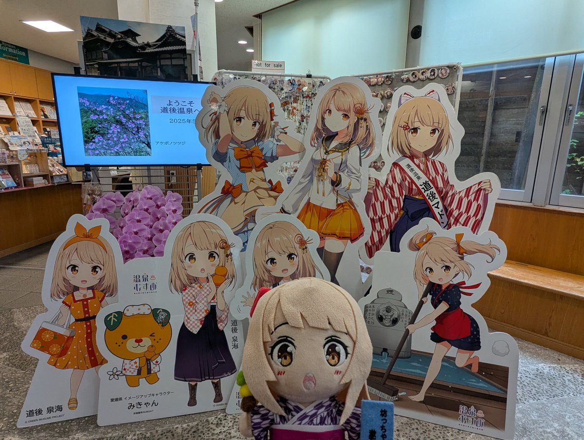 道後温泉の旅館組合さんに来ました。 いずみんの法被を購入して記念