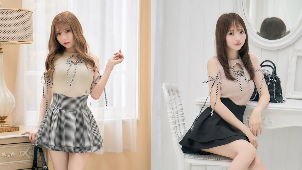 𝐍𝐄𝐖 𝐀𝐑𝐑𝐈𝐕𝐀𝐋 】 ギンガムリボンに胸元肌見せがあざと
