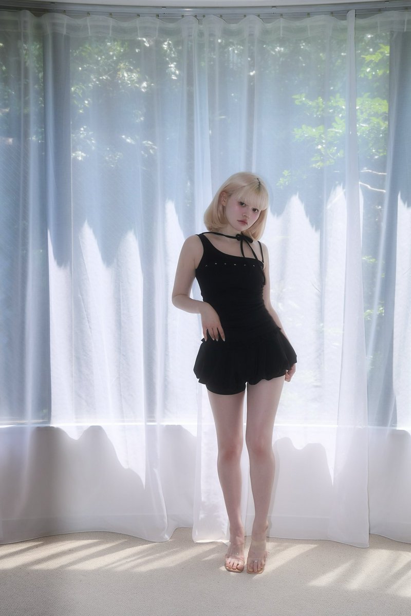 Claire set tops color ivory/black ¥12100-tax in キャミソールは