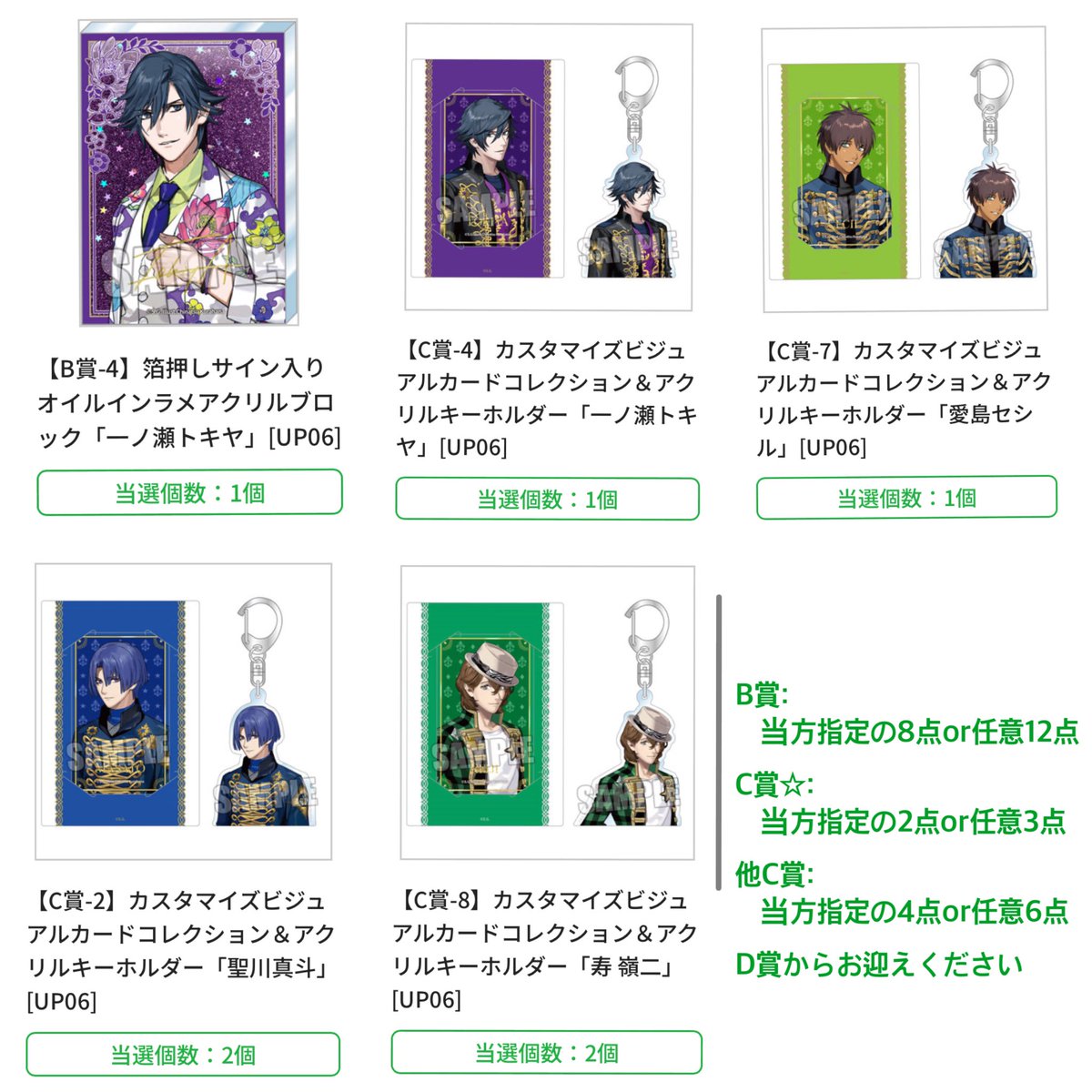 S**様 うたプリ ワンダーランド ブロッコリーくじ B賞 アクリル