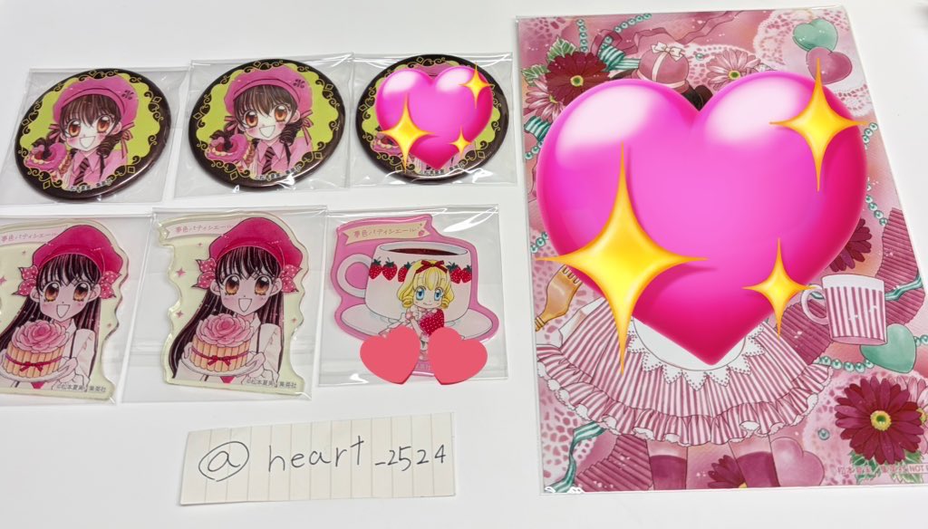 りぼんカフェ 夢色パティシエール 缶バッジ アクリルステッカー