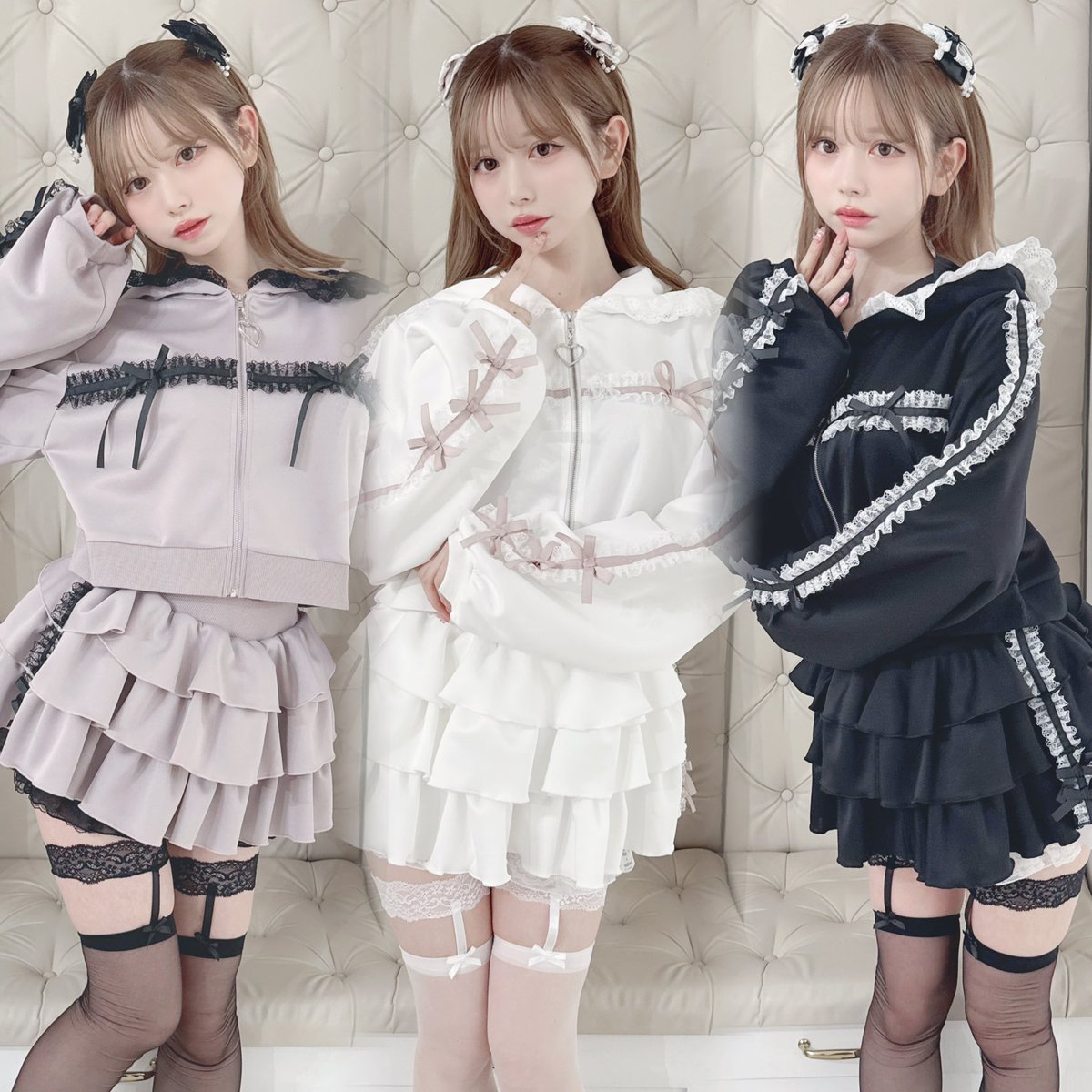 在庫残りわずか🪽／ . 甘さフル装備🎀 春先たっぷり着回せる新作