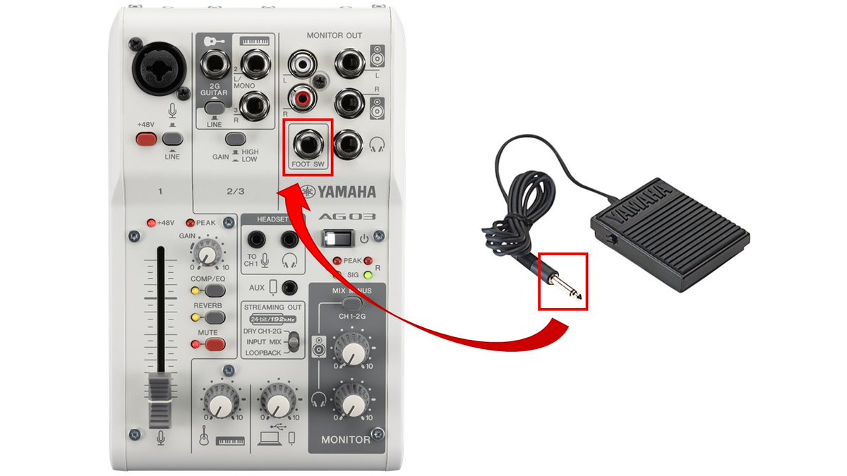 AGシリーズ豆知識 】 AG03mk2/AG06mk2の 「FOOT SW」端子 何に使うか