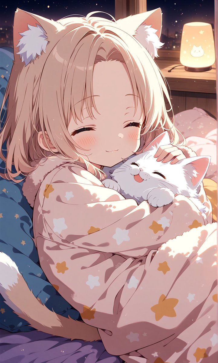 ゆっくり休んでにゃ～··‹:)🐾 ︎🌟ɢᵒᵒᵈ ɴⁱᵍʰᵗ *☪︎｡ #AIart