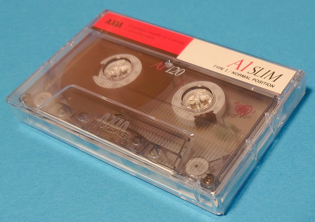 A1 SLIMは91年に登場した #AXIA のエコノミータイプの #カセットテープ